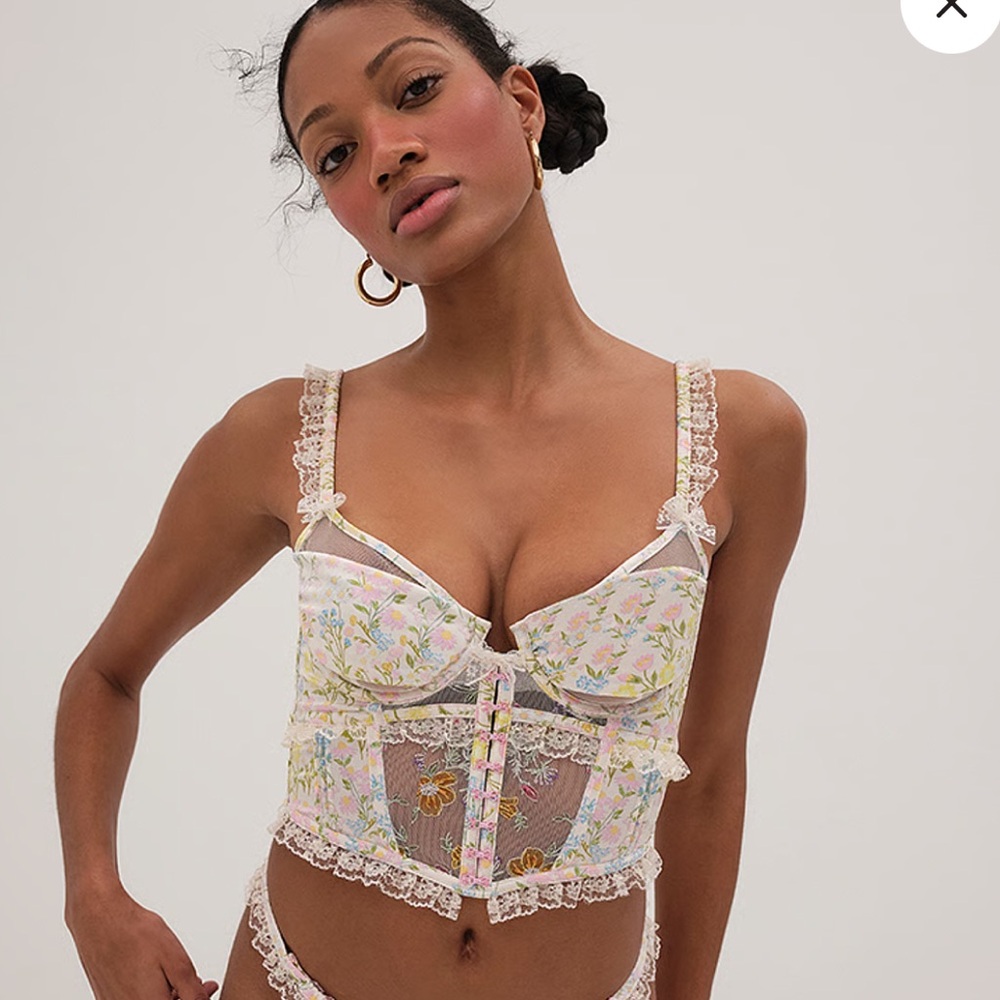 For Love & Lemons Glitter Garden Bustier Top